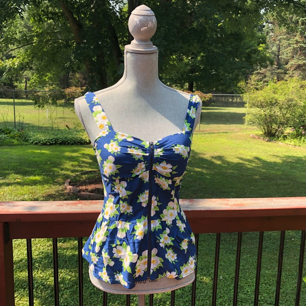 Floral peplum tank top
